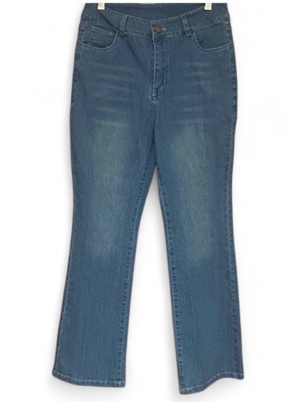 Women’s Straight Leg Jeans 25 26 Waist 27 Inseam Mid Rise Medium Wash Denim